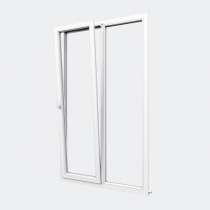 Porte Fenêtre PVC gamme Confort 1 vantail oscillo-battant 1 fixe ouvert