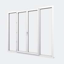 Porte Fenêtre PVC gamme Confort 2 vantaux dont 1 oscillo-battant 2 fixes fermé