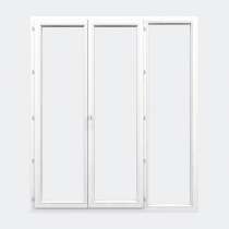 Porte Fenêtre PVC gamme Confort 2 vantaux à la française 1 fixe fermé