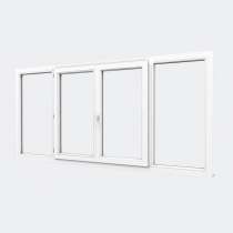 Fenêtre PVC gamme Confort 2 vantaux dont 1 oscillo-battant 2 fixes  fermé