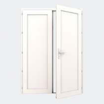 Porte de service pvc confort 2 vantaux blanc ral 9016