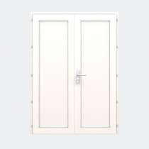 Porte de service pvc confort 2 vantaux blanc ral 9016