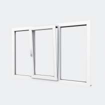 Fenêtre PVC gamme Confort 1 vantail oscillo-battant 2 fixes ouvert