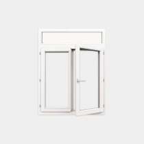 Ventana PVC gama Confort 2 hojas apertura practicable con tapa de registro persiana