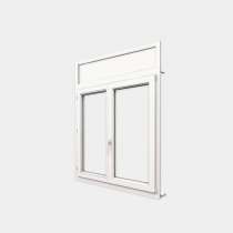 Ventana PVC oscilobatiente persiana y mosquitera 117x100 cm