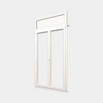 Puerta-Ventana PVC gama Confort 2 hojas de la cual 1 oscilobatiente con tapa de registro persiana