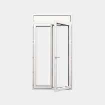 Puerta-Ventana PVC gama Design 2 hojas apertura practicable con tapa de registro persiana