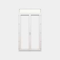 Puerta-Ventana PVC gama Design 2 hojas apertura practicable con tapa de registro persiana