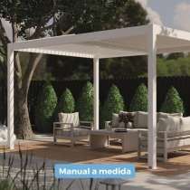 Pérgola bioclimática manual a medida Aluminio lamas paralelas 1 módulo