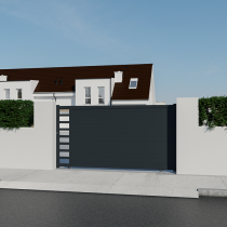 Portón Aluminio corredizo a medida modelo CONSTANZA