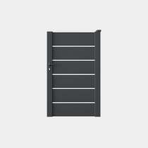 Portillon Aluminium sur mesure avec panneau décoratif RAL7016