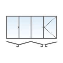 Ventana plegable Aluminio 4 hojas (3+1)