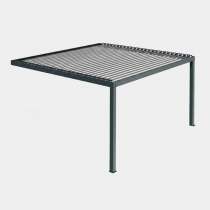 Pérgola bioclimática manual (1 módulo) con lamas aluminio orientables, adosada