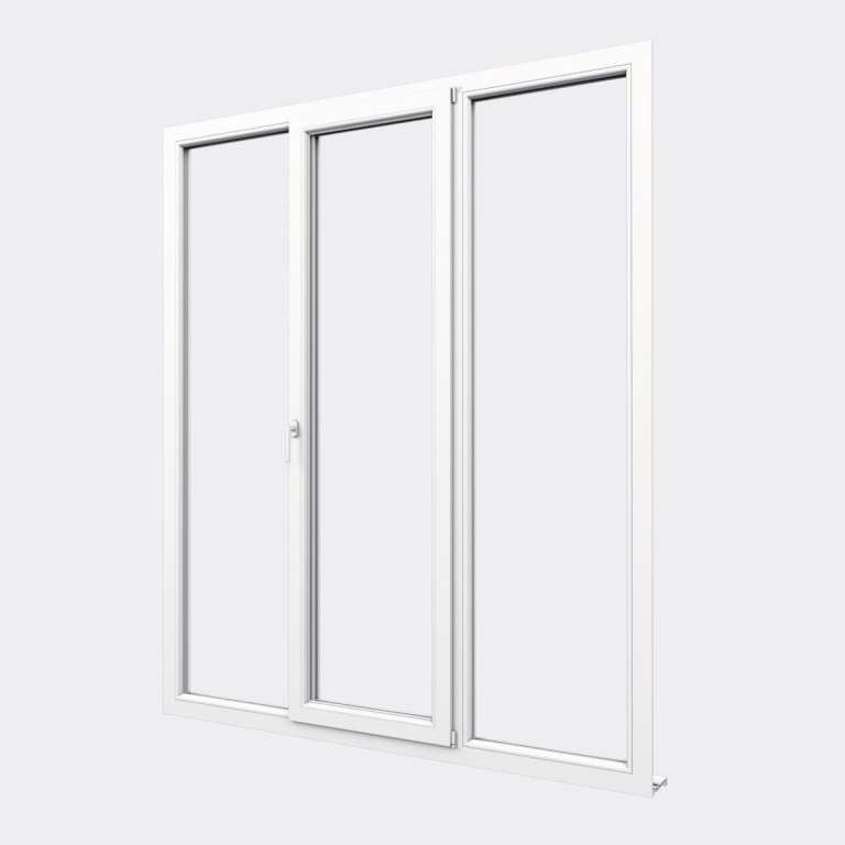 Porte Fenêtre PVC gamme Confort 1 vantail oscillo-battant 2 fixes fermé