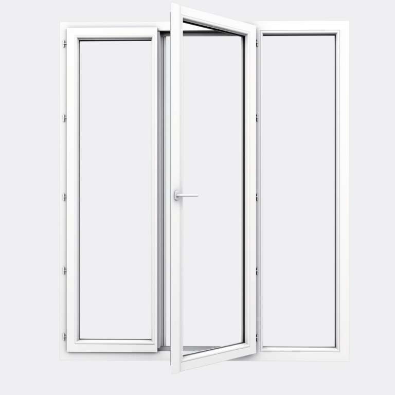 Porte Fenêtre PVC gamme Design 2 vantaux à la française 1 fixe ouvert