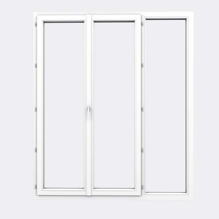Porte Fenêtre PVC gamme Design 2 vantaux à la française 1 fixe fermé