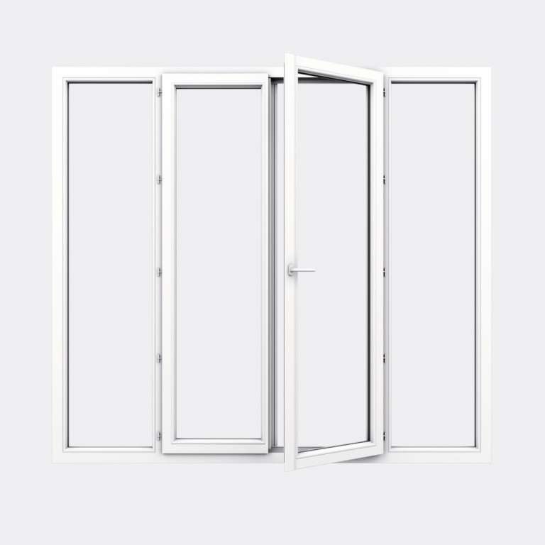 Porte Fenêtre PVC gamme Design 2 vantaux à la française 2 fixes ouvert