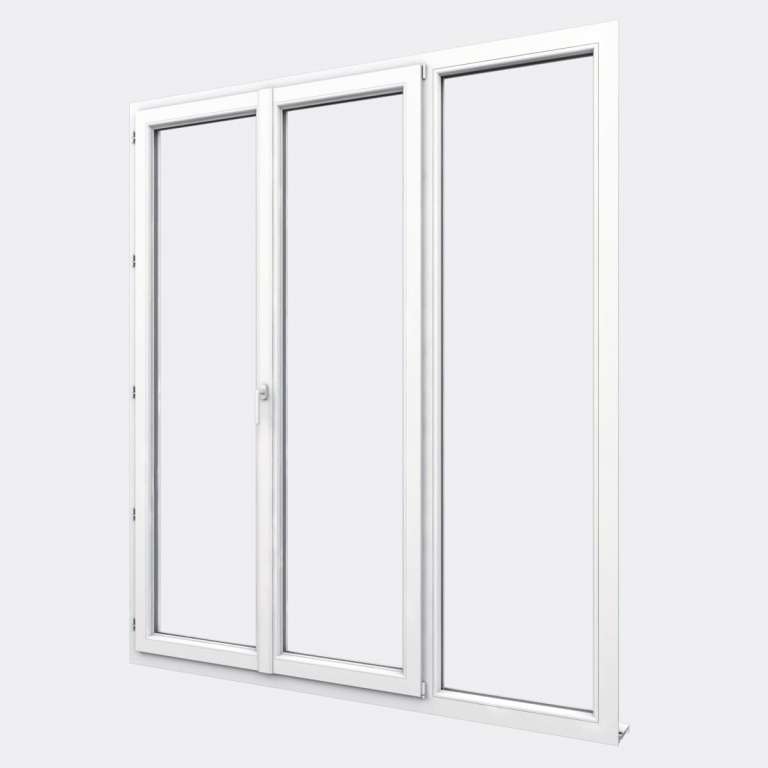 Porte Fenêtre PVC gamme Design 2 vantaux dont 1 oscillo-battant 1 fixe fermé