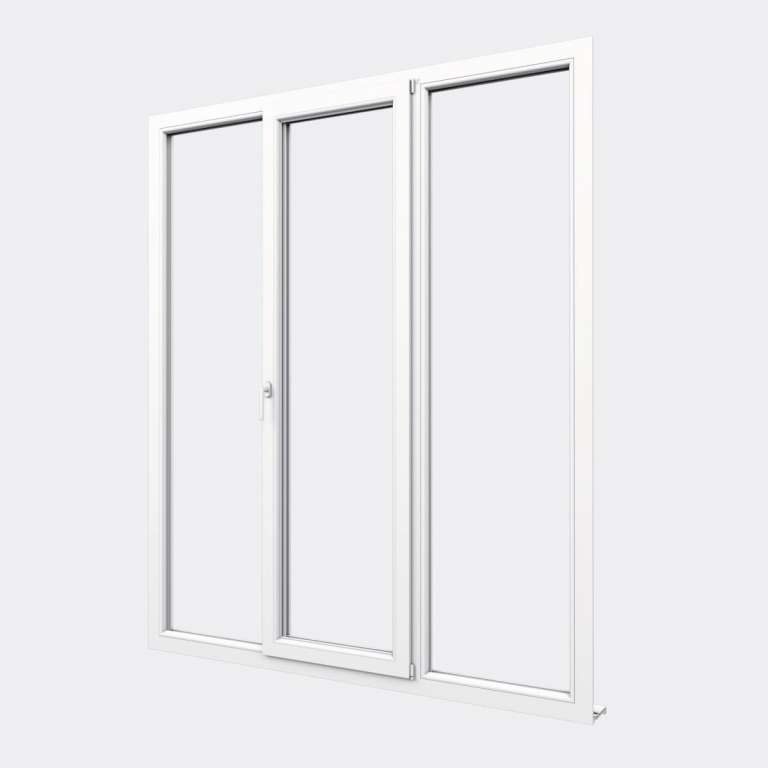 Porte Fenêtre PVC gamme Design 1 vantail oscillo-battant 2 fixes fermé
