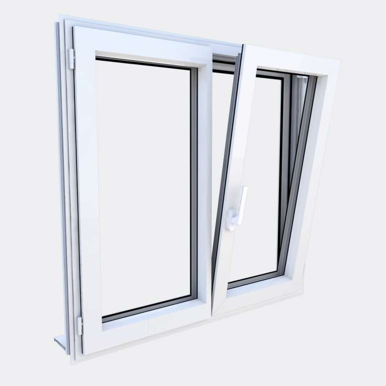 Ventana Aluminio gama ALU 45 2 hojas de la cual 1 oscilobatiente