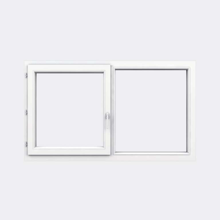 Fenêtre PVC gamme Confort 1 vantail ouverture à la française 1 fixe fermé