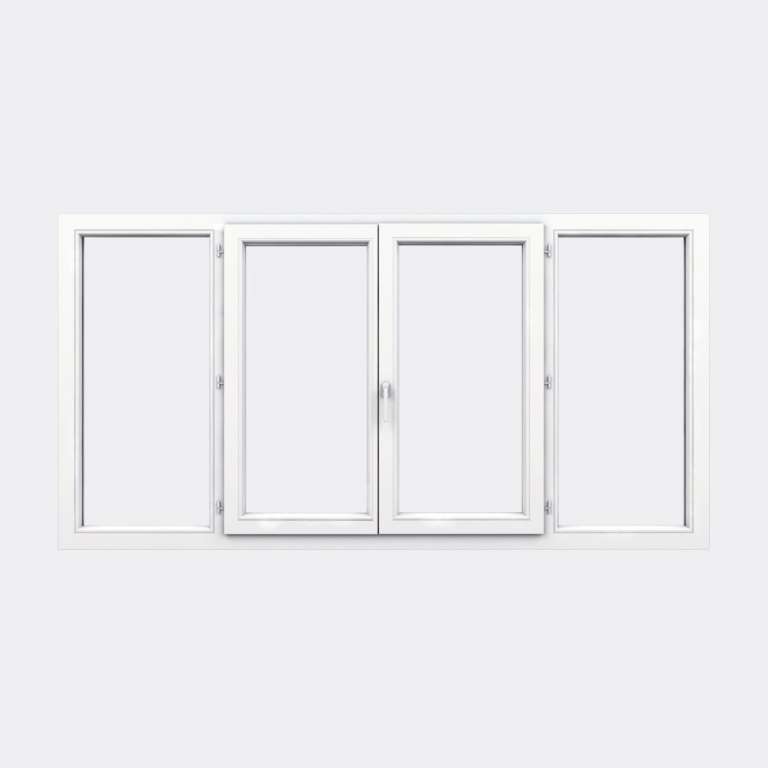 Fenêtre PVC gamme Confort 2 vantaux ouverture à la française 2 fixes fermé