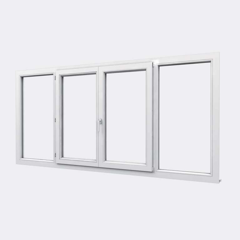 Fenêtre PVC gamme Design 2 vantaux dont 1 oscillo-battant 2 fixes  fermé