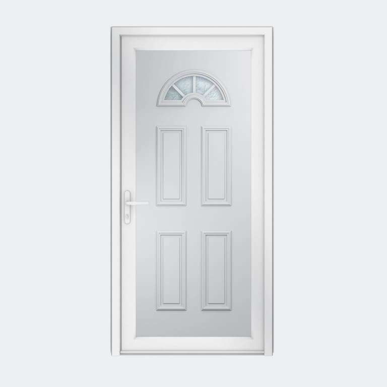 Manilla monoblock blanca para puerta PVC