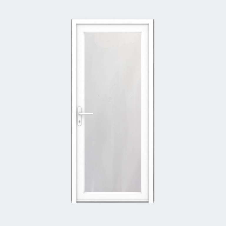 Porte entrée PVC gamme FlexyP avec vitrage feuilleté 1 vantail