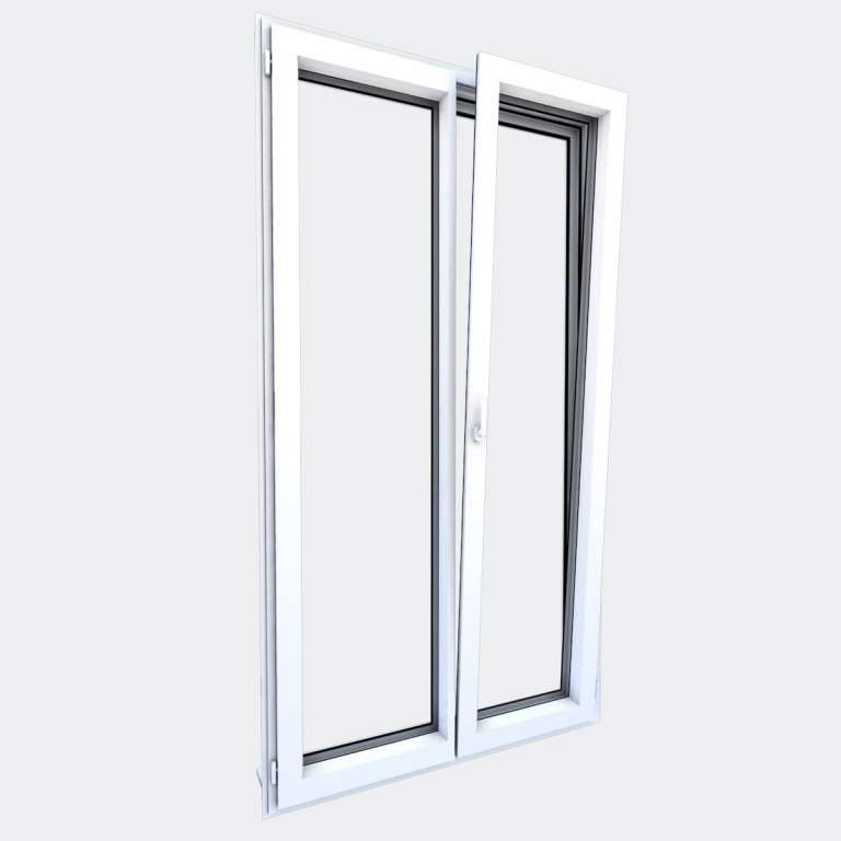 Puerta-Ventana Aluminio gama ALU 45 2 hojas de la cual 1 oscilobatiente