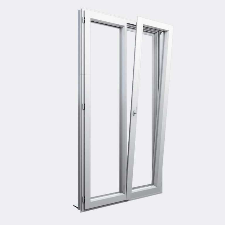 Puerta-Ventana Aluminio gama ALU 70 2 hojas de la cual 1 oscilobatiente