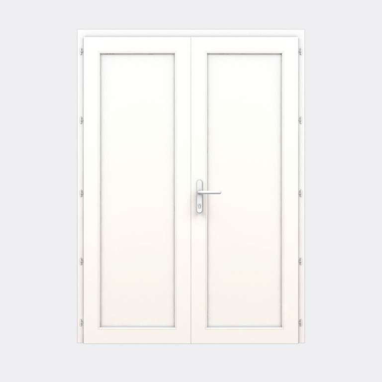Porte de service pvc confort 2 vantaux blanc ral 9016