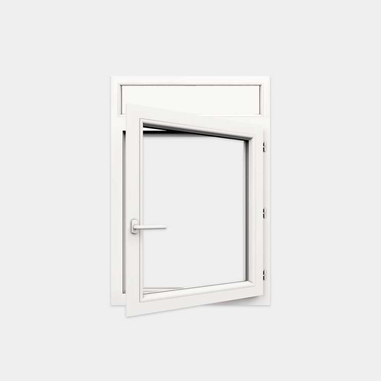 Ventana PVC gama Confort 1 hoja apertura practicable con tapa de registro persiana