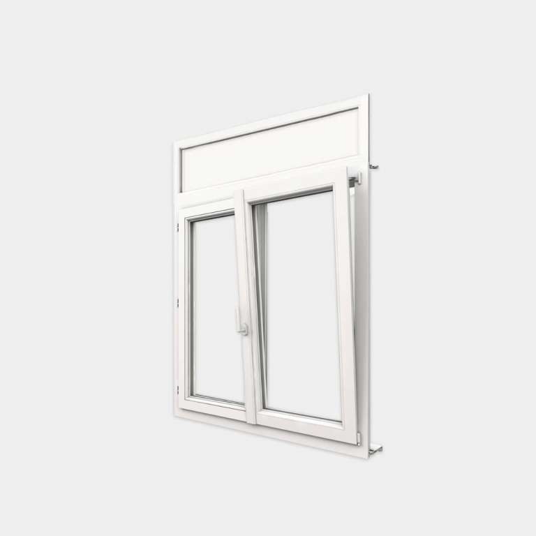 Ventana PVC gama Design 2 hojas de la cual 1 oscilobatiente con tapa de registro persiana