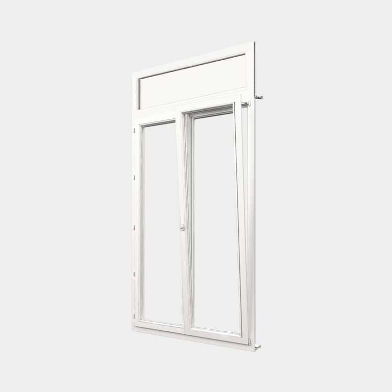 Puerta-Ventana PVC gama Confort 2 hojas de la cual 1 oscilobatiente con tapa de registro persiana