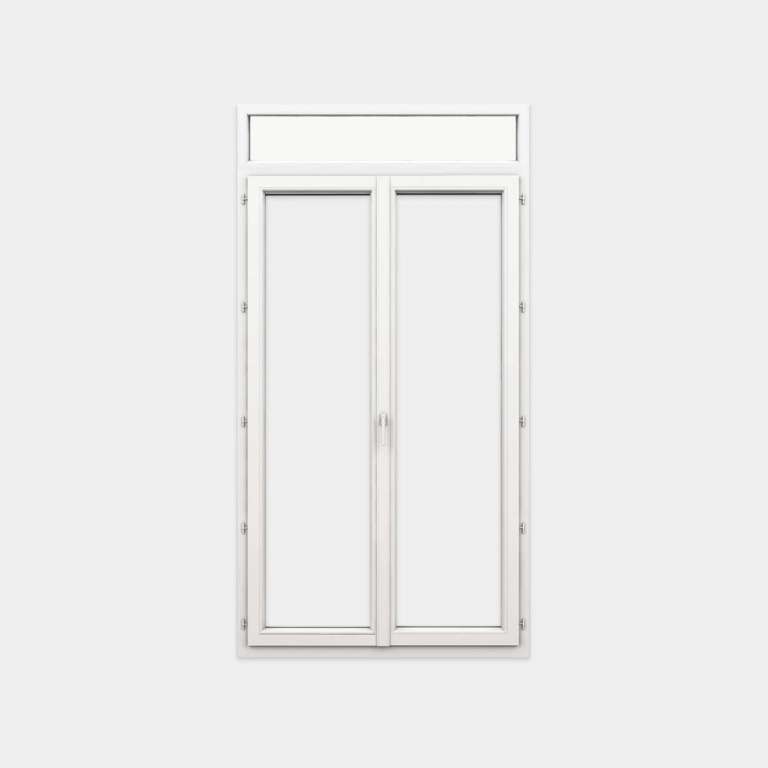 Puerta-Ventana PVC gama Design 2 hojas apertura practicable con tapa de registro persiana