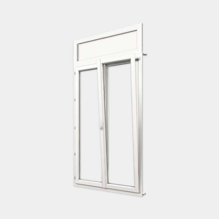 Puerta-Ventana PVC gama Design 2 hojas de la cual 1 oscilobatiente con tapa de registro persiana