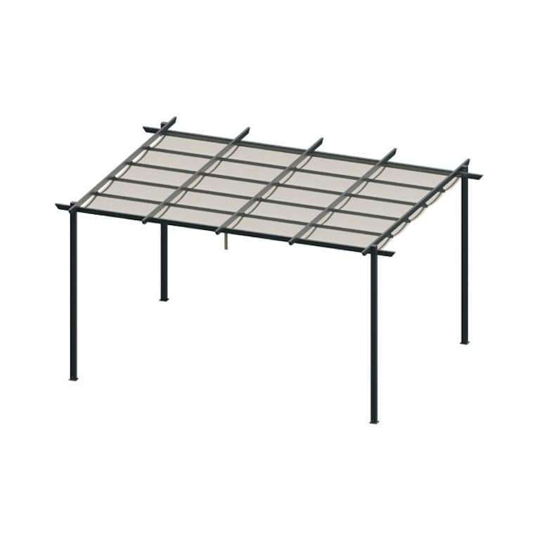 Pérgola de lona manual estándar con estructura Aluminio adosada o autoportante