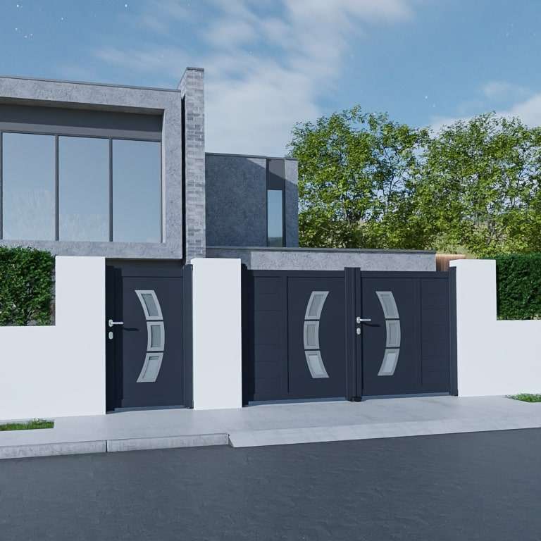 Portón Aluminio abatible a medida modelo DAMIÁN