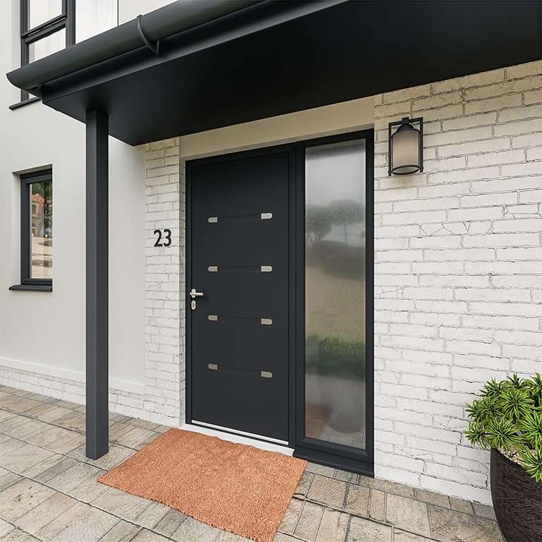 Puerta de entrada ALU RAL 7016