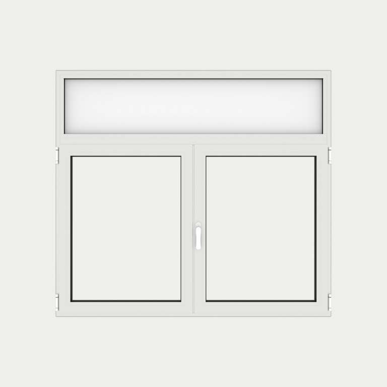 Ventana Aluminio gama AluMax 2 hojas de la cual 1 oscilobatiente con tapa de registro de persiana
