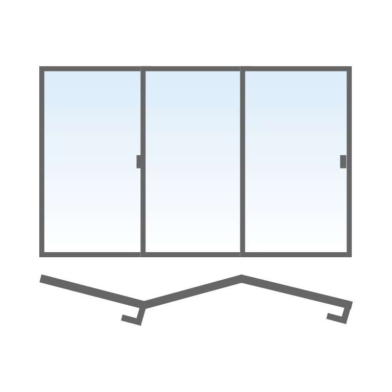 Ventana plegable Aluminio 3 hojas (3+0)