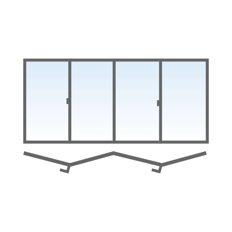 Ventana plegable Aluminio 4 hojas (4+0)