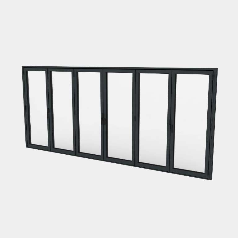 Puerta plegable Aluminio 6 hojas (3+3)