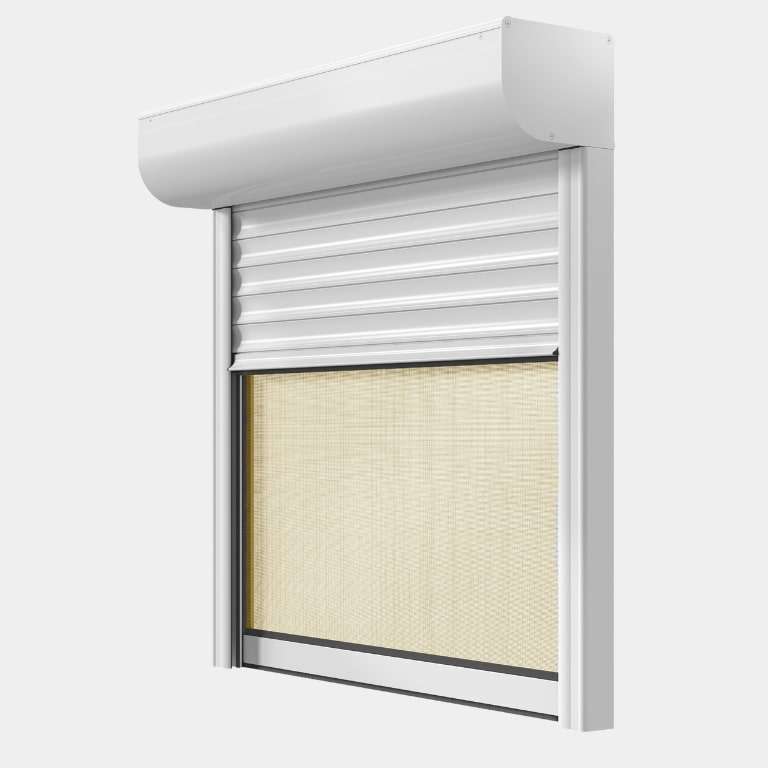 Persiana enrollable Aluminio Renovación motorización radio con mosquitera-estore