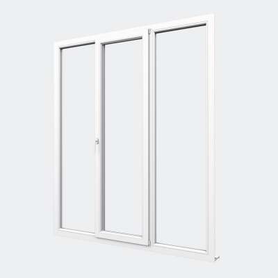 Porte Fenêtre PVC gamme Confort 1 vantail oscillo-battant 2 fixes fermé