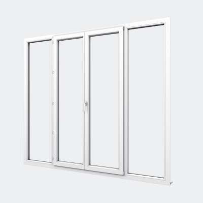 Porte Fenêtre PVC gamme Confort 2 vantaux dont 1 oscillo-battant 2 fixes fermé
