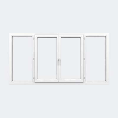 Fenêtre PVC gamme Confort 2 vantaux ouverture à la française 2 fixes fermé