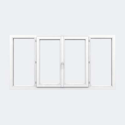 Fenêtre PVC gamme Design 2 vantaux ouverture à la française 2 fixes fermé