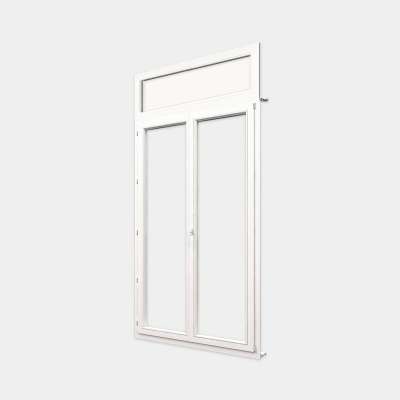 Puerta-Ventana PVC gama Confort 2 hojas de la cual 1 oscilobatiente con tapa de registro persiana